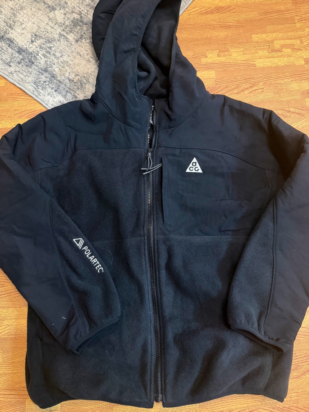 Nike Black ACG Hooded Polartec Zip Jacket